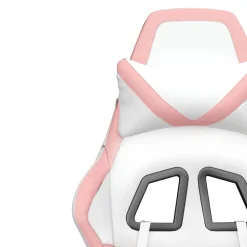 vidaXL Massage gamestoel met voetensteun kunstleer zwart en roze