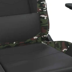 vidaXL Massage gamestoel met voetensteun kunstleer zwart & camouflage