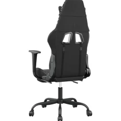 vidaXL Massage gamestoel met voetensteun kunstleer zwart & camouflage