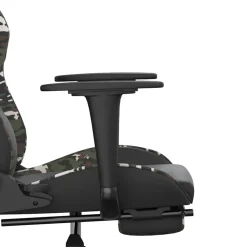 vidaXL Massage gamestoel met voetensteun kunstleer zwart & camouflage