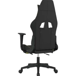 vidaXL Massage gamestoel met voetensteun stof zwart en lichtgroen