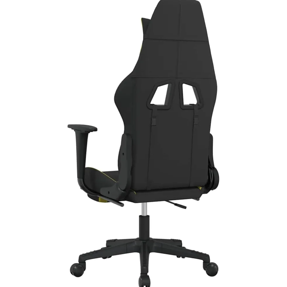 vidaXL Massage gamestoel met voetensteun stof zwart en lichtgroen