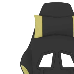 vidaXL Massage gamestoel met voetensteun stof zwart en lichtgroen