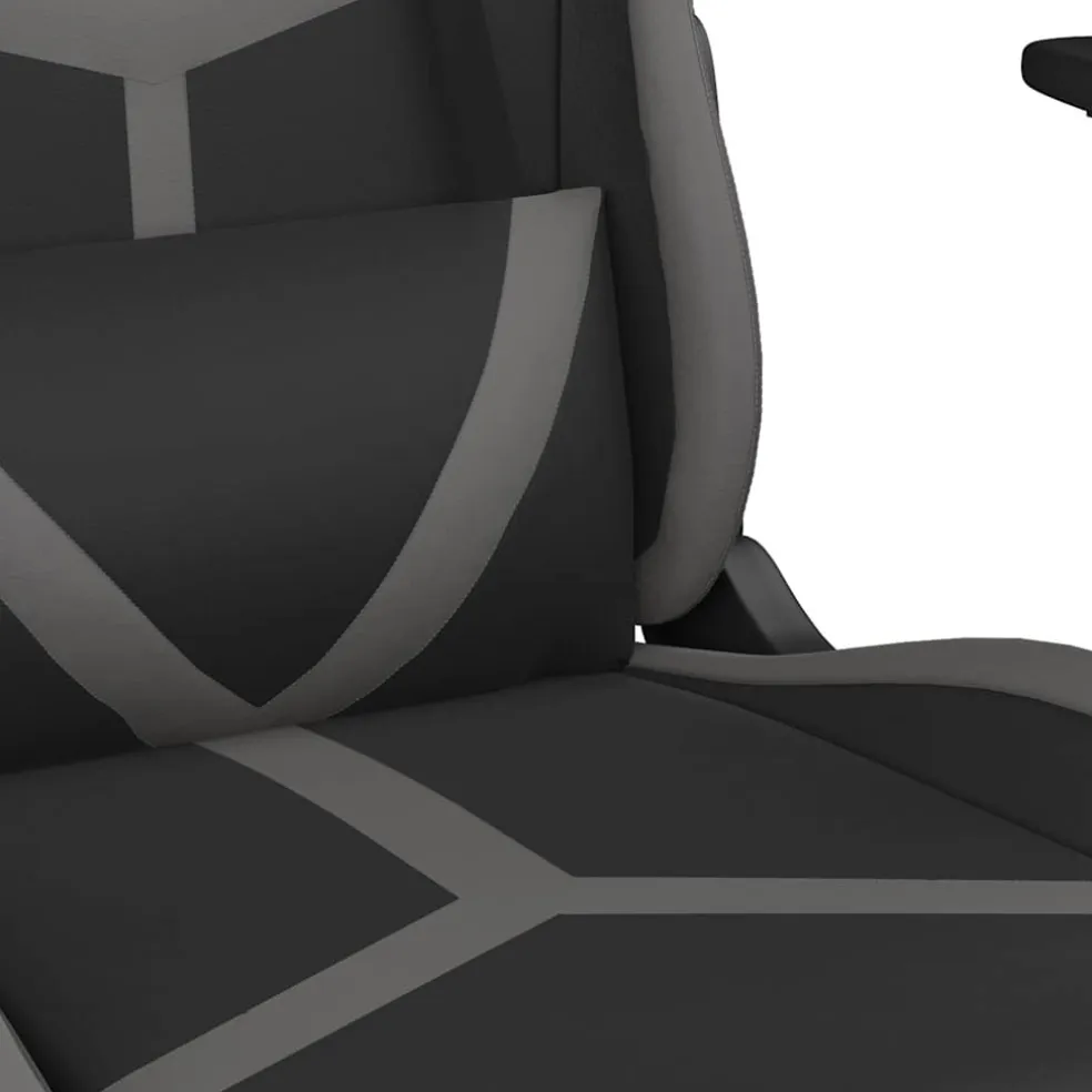 vidaXL Massage gamestoel met voetensteun kunstleer zwart en grijs