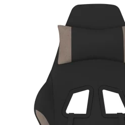vidaXL Massage gamestoel stof zwart en taupe
