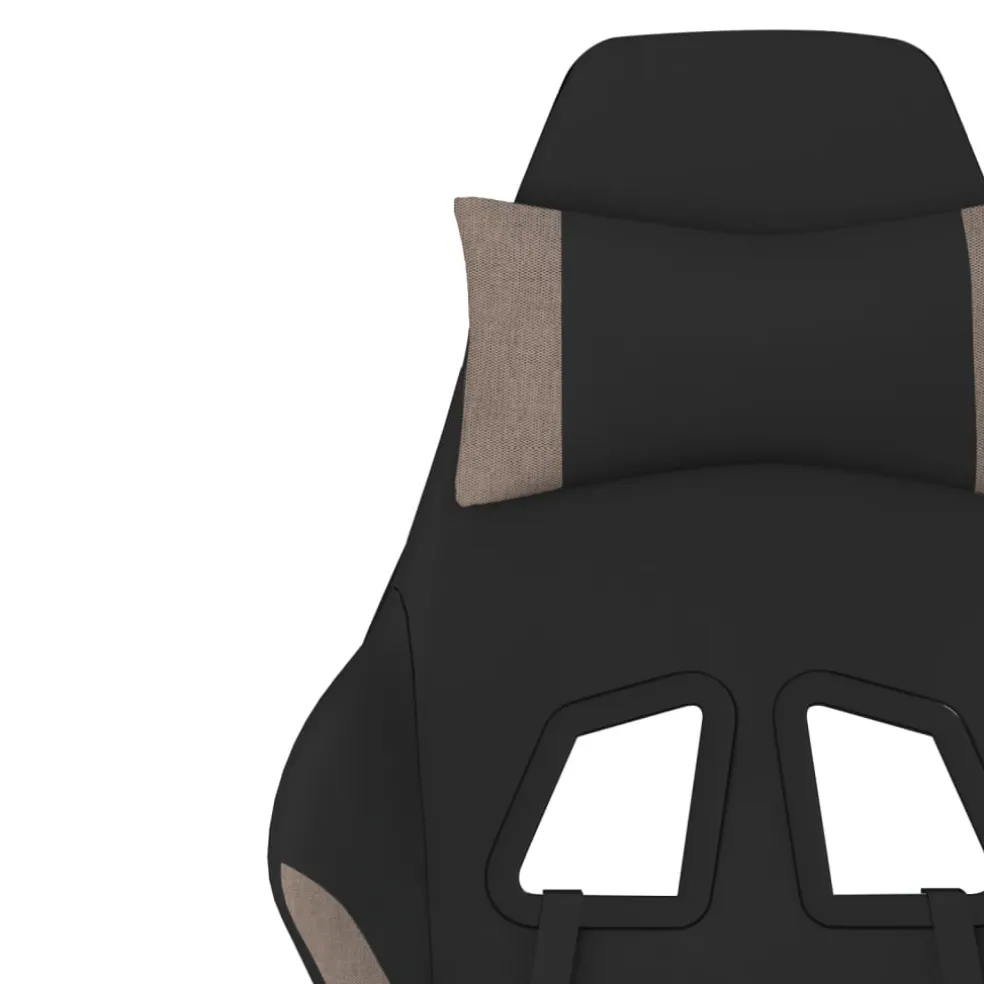 vidaXL Massage gamestoel stof zwart en taupe