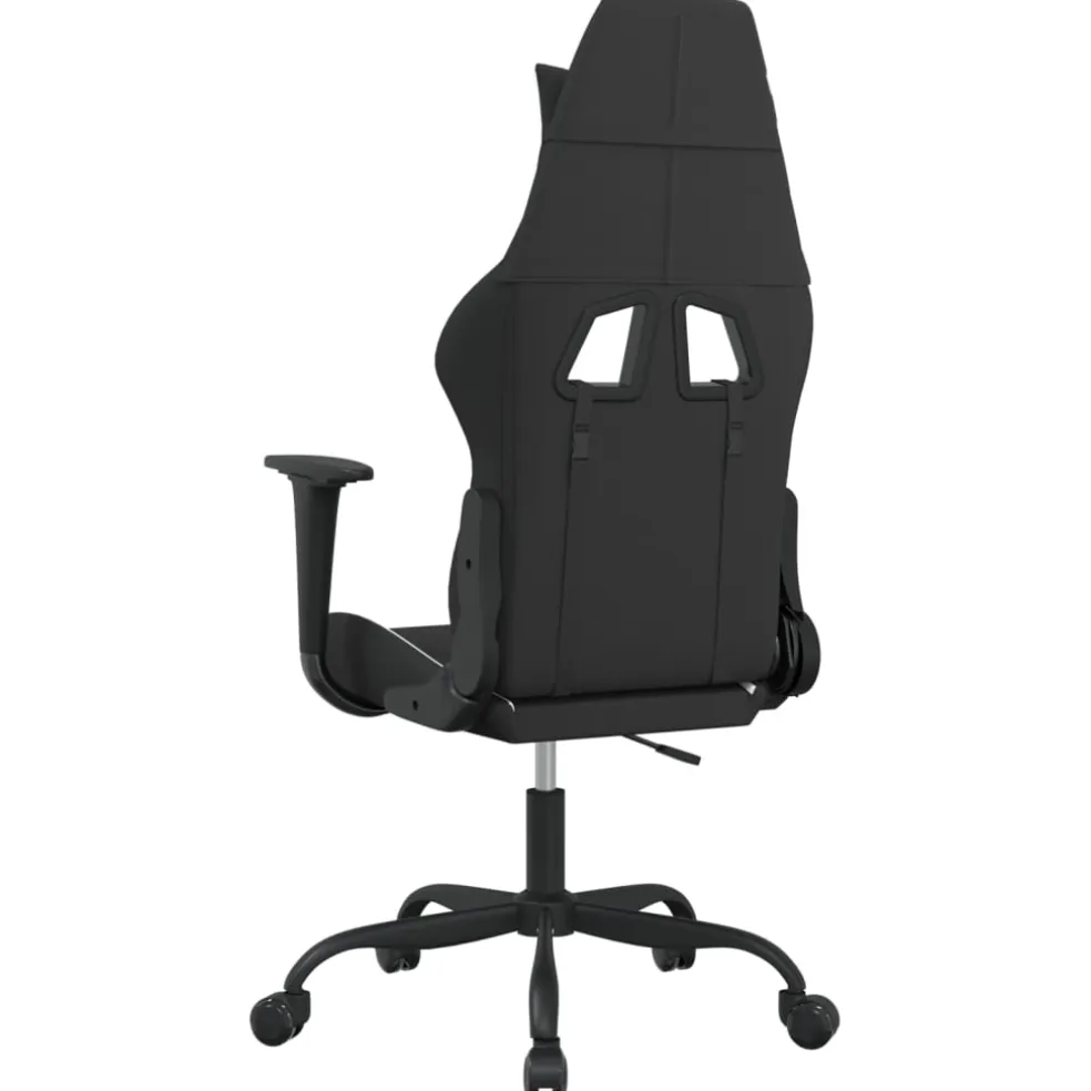 vidaXL Massage gamestoel stof zwart en wit