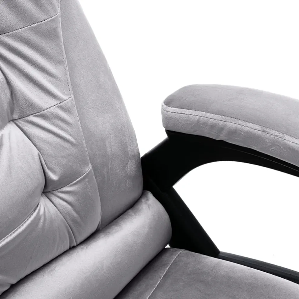 vidaXL Massagekantoorstoel fluweel lichtgrijs