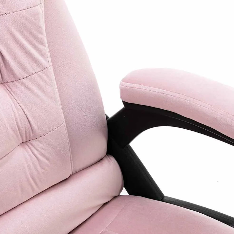 vidaXL Massagekantoorstoel fluweel roze