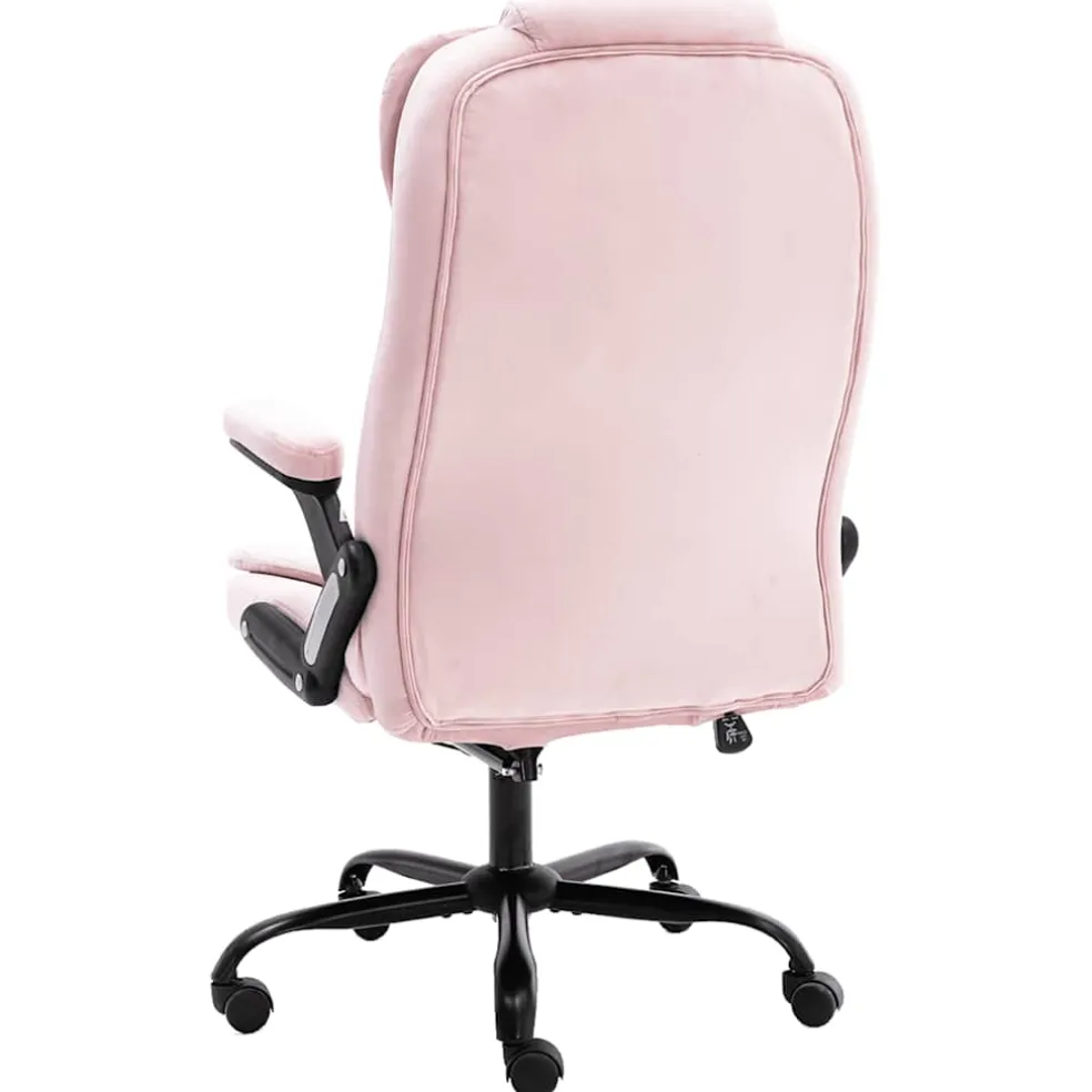 vidaXL Massagekantoorstoel fluweel roze