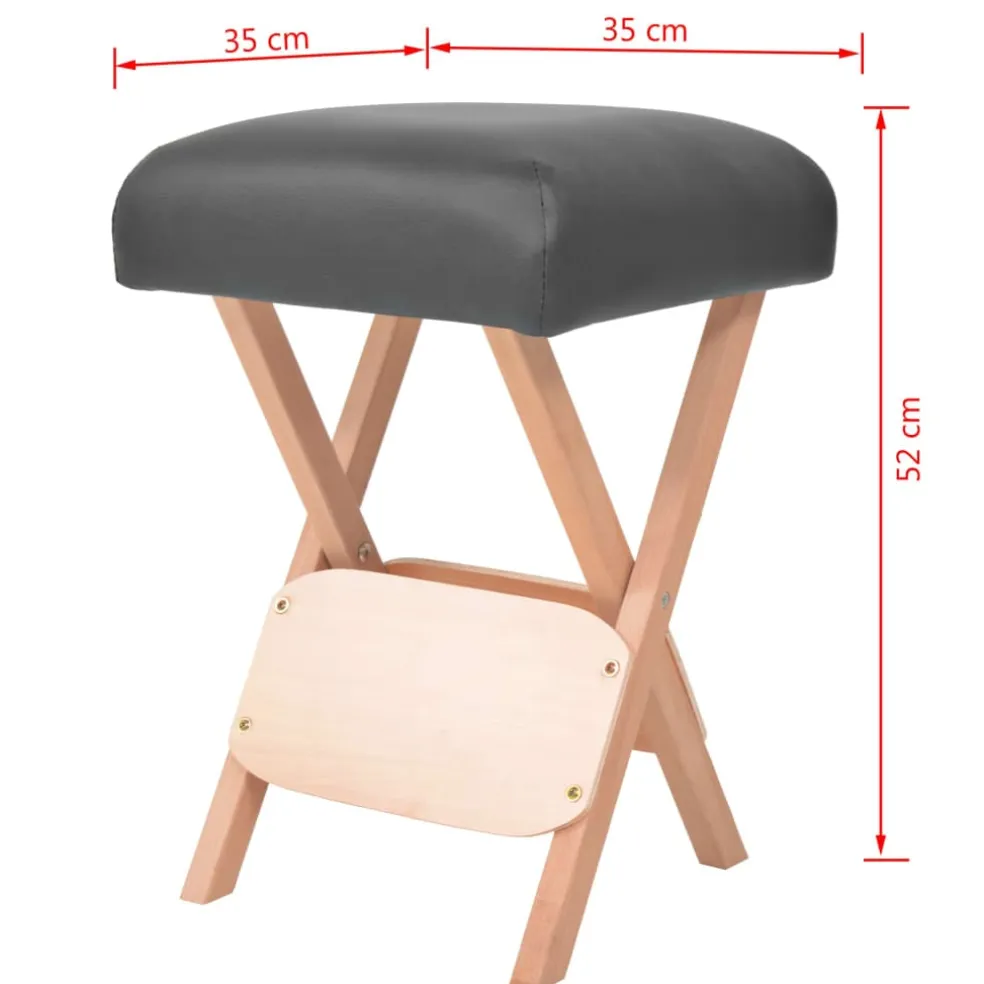 vidaXL Massagekruk met 12 cm dikke zitting inklapbaar zwart