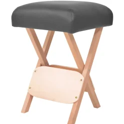 vidaXL Massagekruk met 12 cm dikke zitting 2 bolsters inklapbaar zwart
