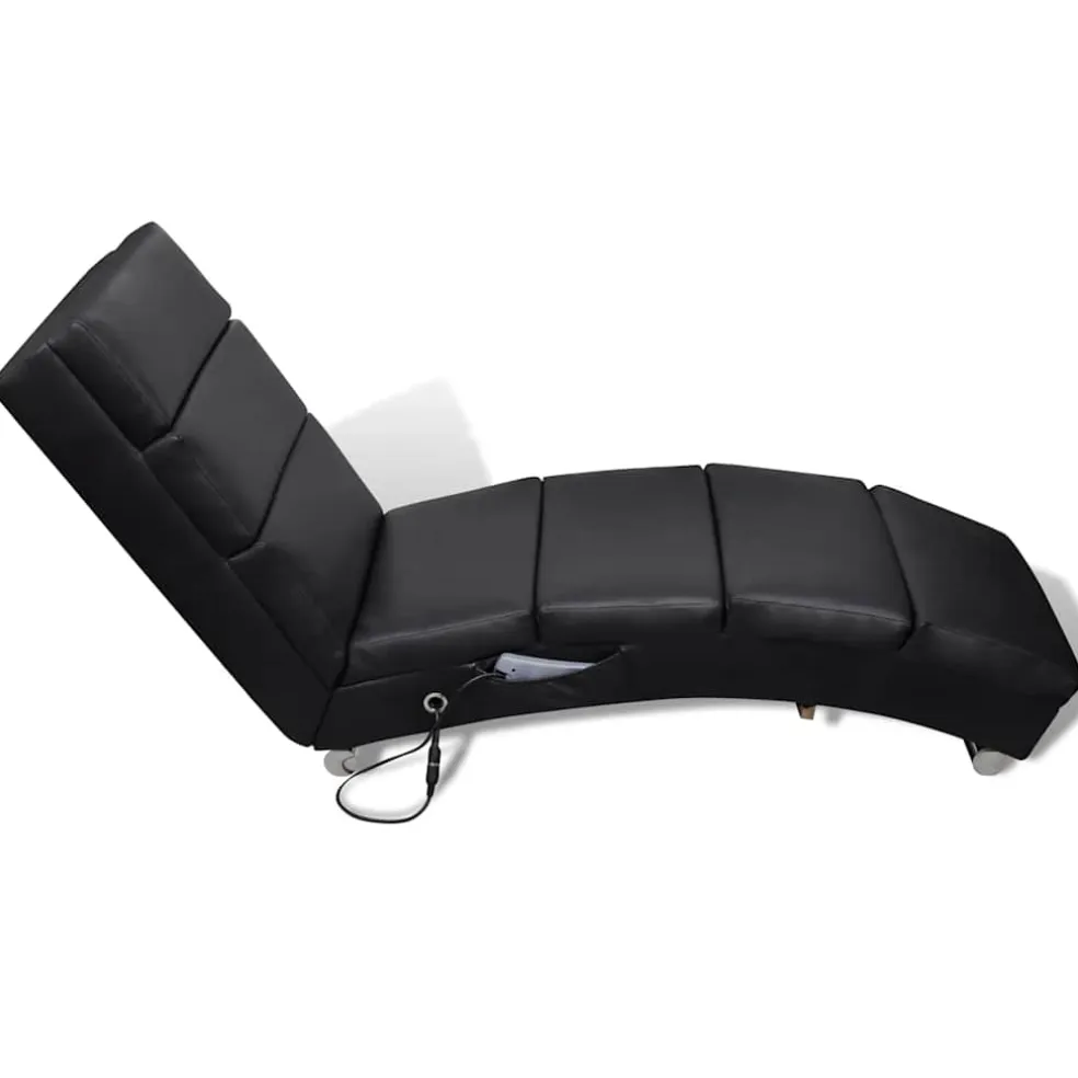vidaXL Massagelounger kunstleer zwart