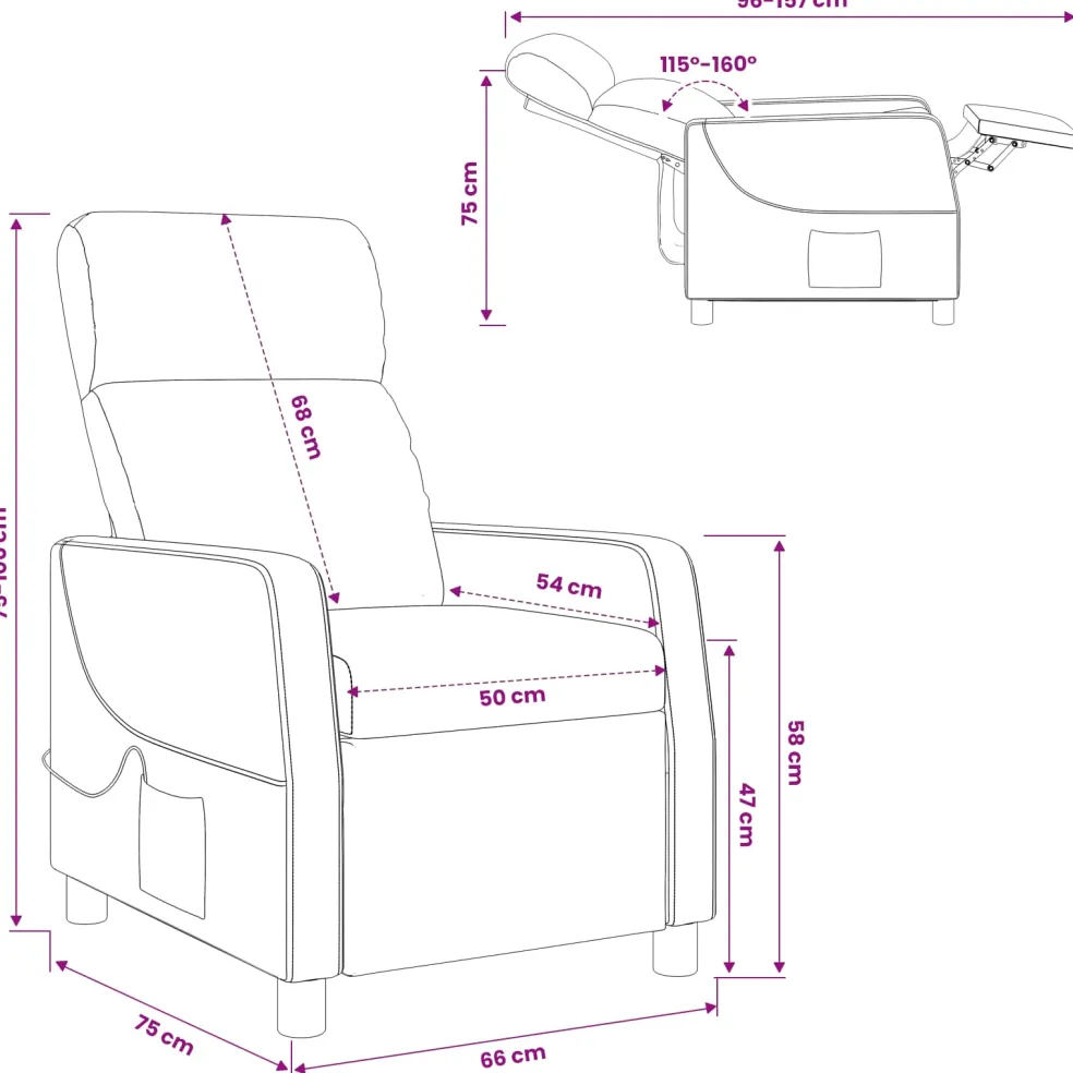 vidaXL Massage Recliner Bruin Kunstleer
