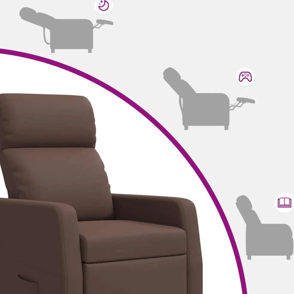 vidaXL Massage Recliner Bruin Kunstleer