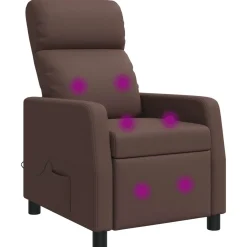 vidaXL Massage Recliner Bruin Kunstleer