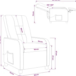 vidaXL Massage Recliner Donkergrijs Stof