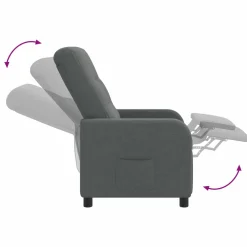 vidaXL Massage Recliner Donkergrijs Stof