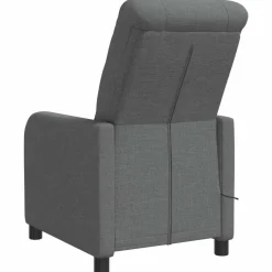 vidaXL Massage Recliner Donkergrijs Stof