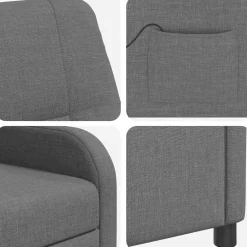vidaXL Massage Recliner Donkergrijs Stof