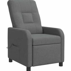 vidaXL Massage Recliner Donkergrijs Stof