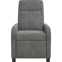 vidaXL Massage Recliner Donkergrijs fluweel