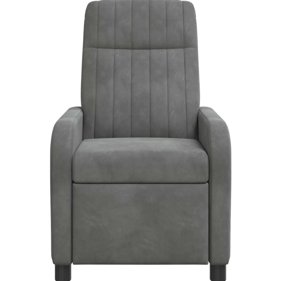 vidaXL Massage Recliner Donkergrijs fluweel