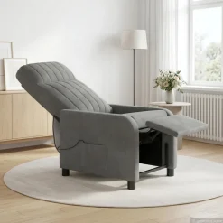 vidaXL Massage Recliner Donkergrijs fluweel
