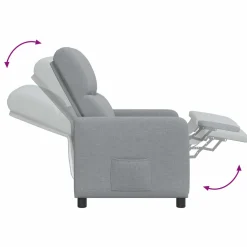 vidaXL Massage Recliner Lichtgrijs Polyester