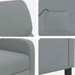 vidaXL Massage Recliner Lichtgrijs Polyester