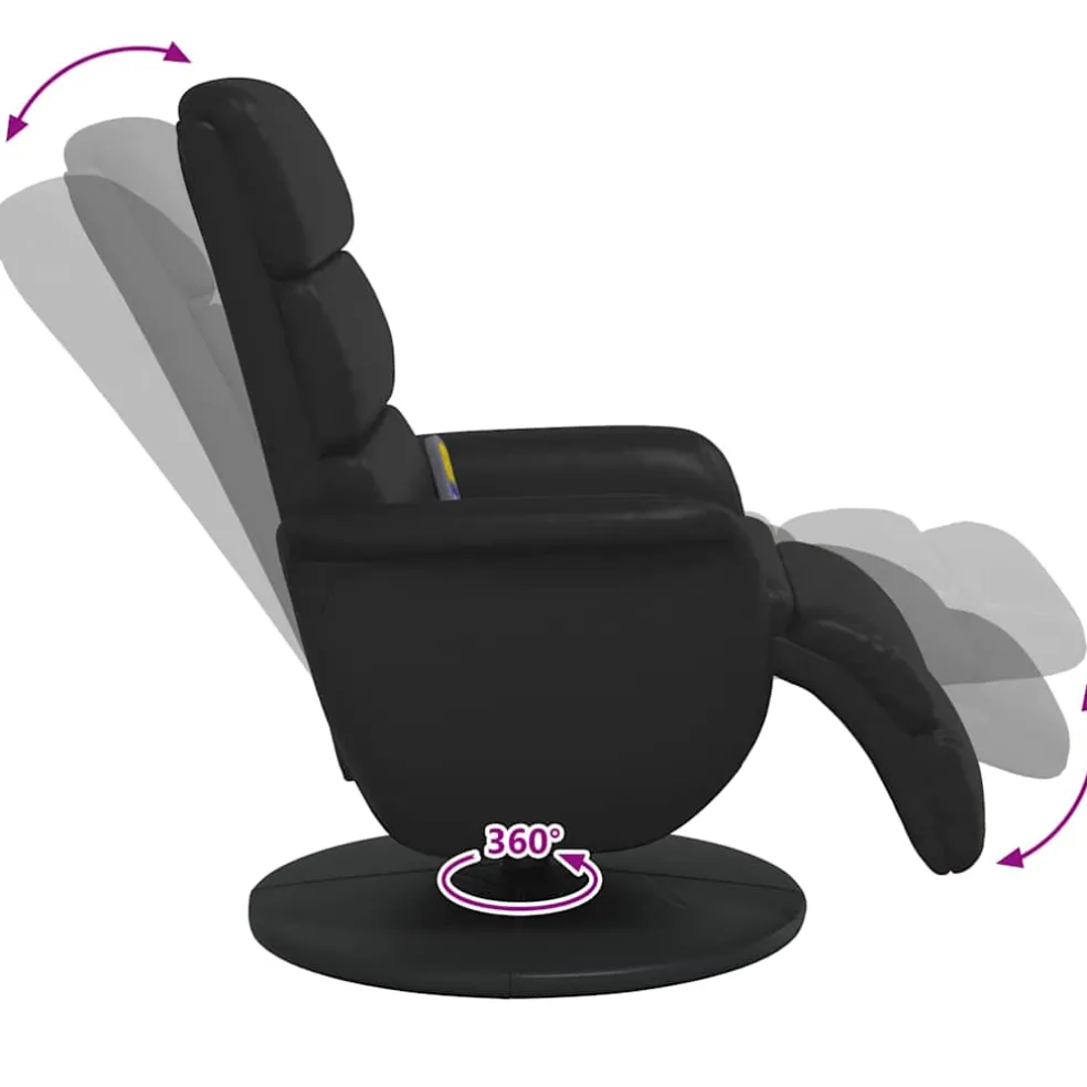 vidaXL Massage Recliner Stoel Zwart 71 x 98 x 106 cm Nep Leer