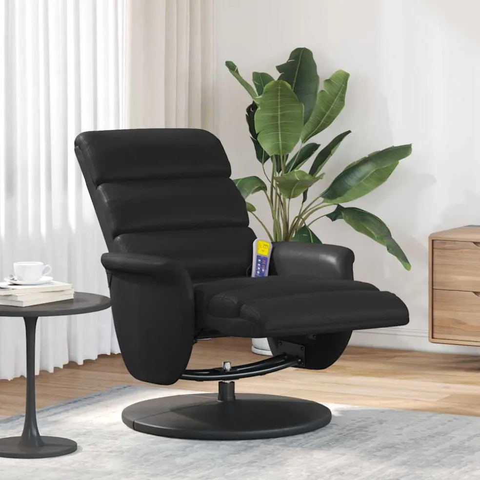 vidaXL Massage Recliner Stoel Zwart 71 x 98 x 106 cm Nep Leer