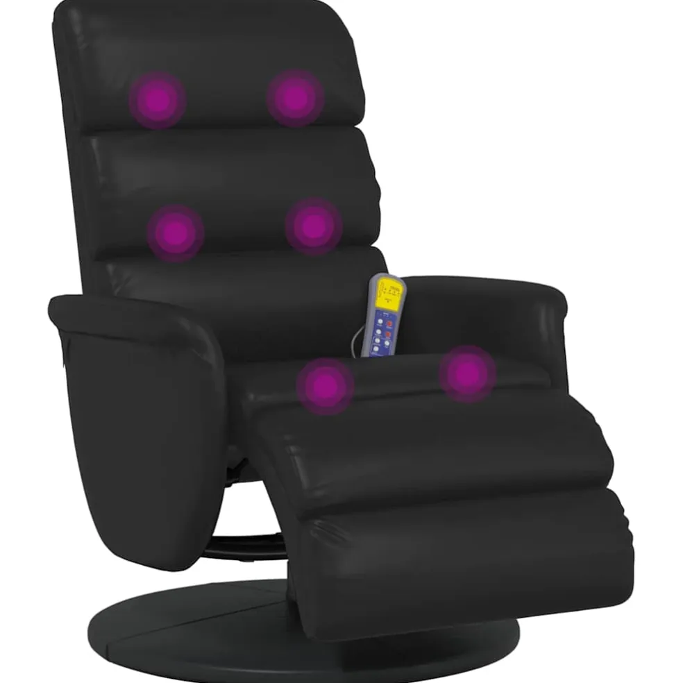 vidaXL Massage Recliner Stoel Zwart 71 x 98 x 106 cm Nep Leer