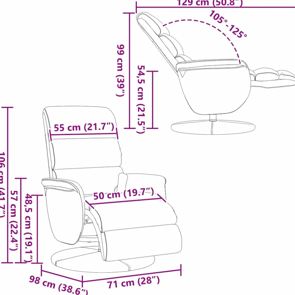 vidaXL Massage Recliner Stoel Zwart 71 x 98 x 106 cm Nep Leer