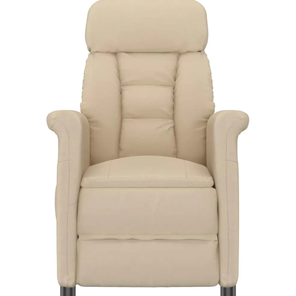 vidaXL Massagestoel Crème 96.5 x 70.5 x 95 cm Microvezel
