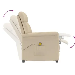 vidaXL Massagestoel Crème 96.5 x 70.5 x 95 cm Microvezel