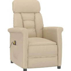 vidaXL Massagestoel Crème 96.5 x 70.5 x 95 cm Microvezel