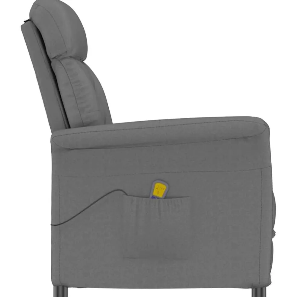 vidaXL Massagestoel Donkergrijs 96.5 x 70.5 x 95 cm Microvezel