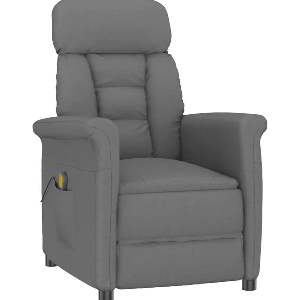 vidaXL Massagestoel Donkergrijs 96.5 x 70.5 x 95 cm Microvezel