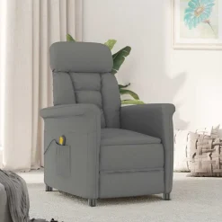 vidaXL Massagestoel Donkergrijs 96.5 x 70.5 x 95 cm Microvezel