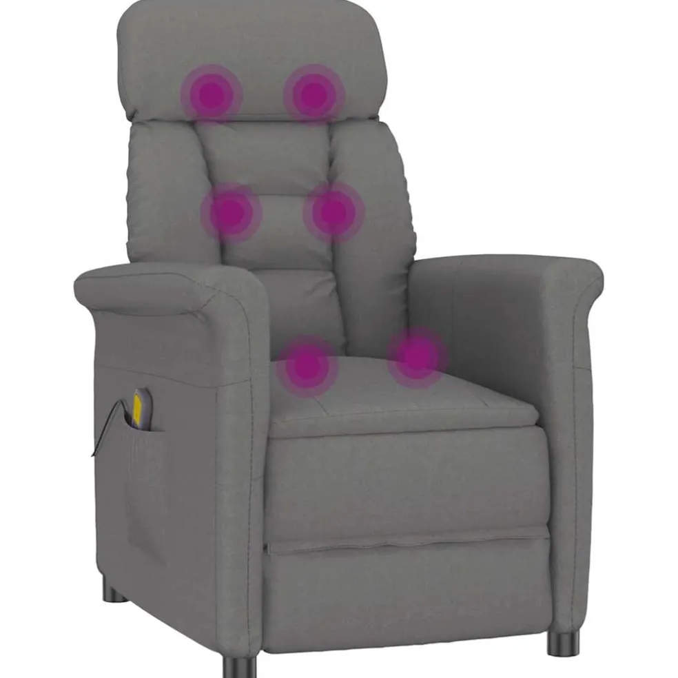 vidaXL Massagestoel Donkergrijs 96.5 x 70.5 x 95 cm Microvezel