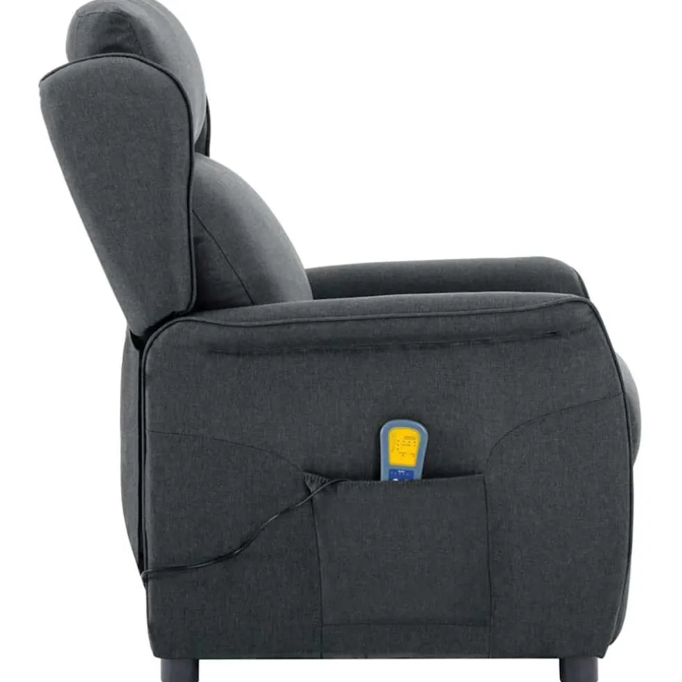 vidaXL Massagestoel Donkergrijs 93.5 x 67.5 x 101.5 cm Stof