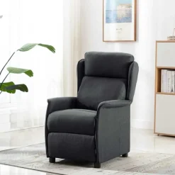 vidaXL Massagestoel Donkergrijs 93.5 x 67.5 x 101.5 cm Stof