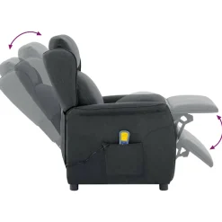 vidaXL Massagestoel Donkergrijs 93.5 x 67.5 x 101.5 cm Stof