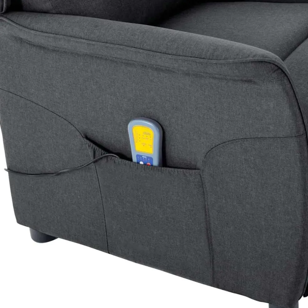 vidaXL Massagestoel Donkergrijs 93.5 x 67.5 x 101.5 cm Stof