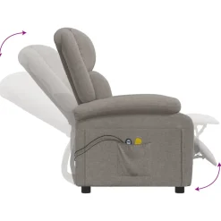 vidaXL Massagestoel elektrisch stof taupe