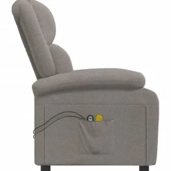 vidaXL Massagestoel elektrisch stof taupe