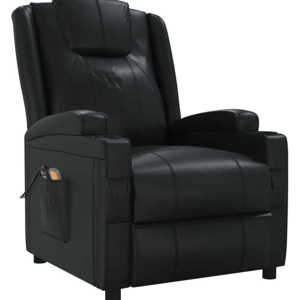 vidaXL Massagestoel elektrisch stof taupe