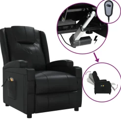 vidaXL Massagestoel elektrisch stof taupe