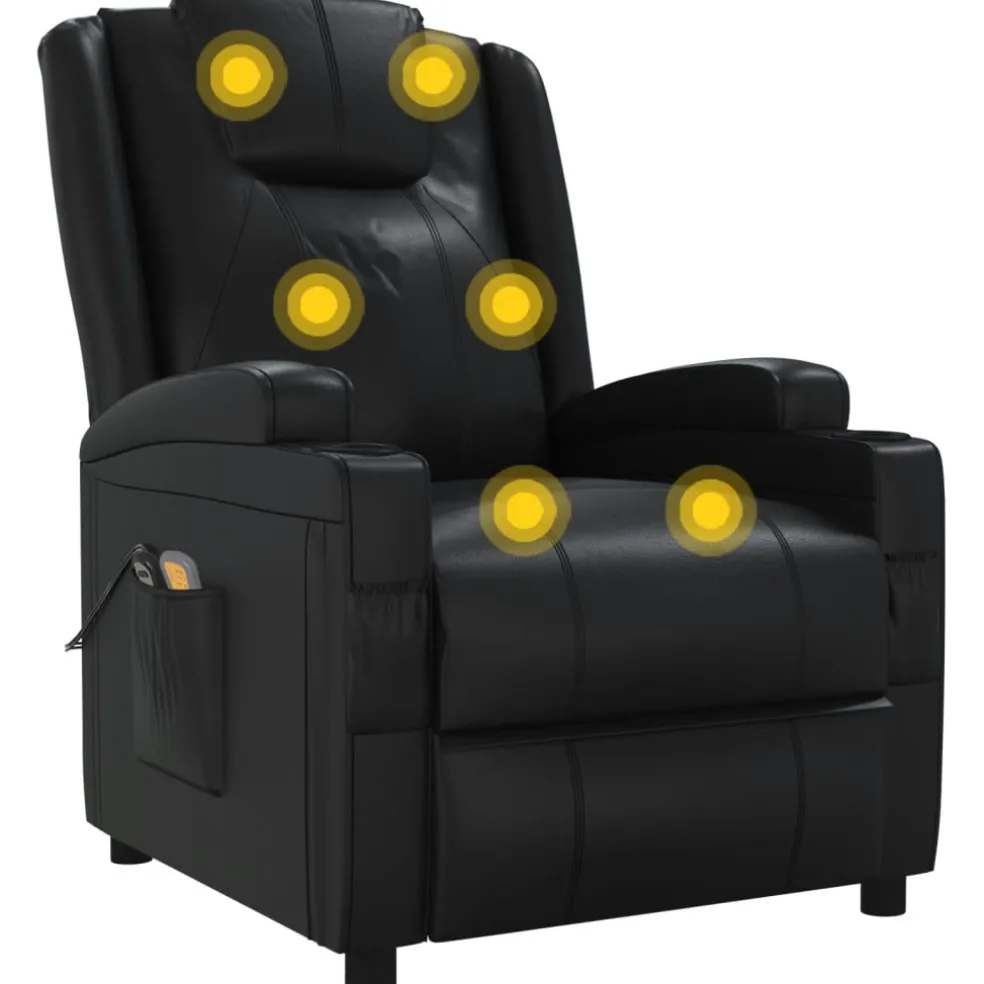 vidaXL Massagestoel elektrisch stof taupe